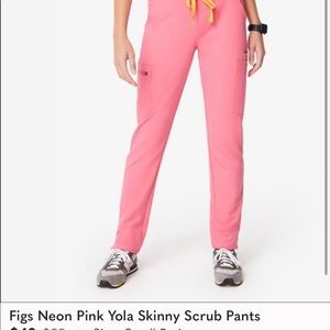 Figs neon pink skinny yola pant small petite